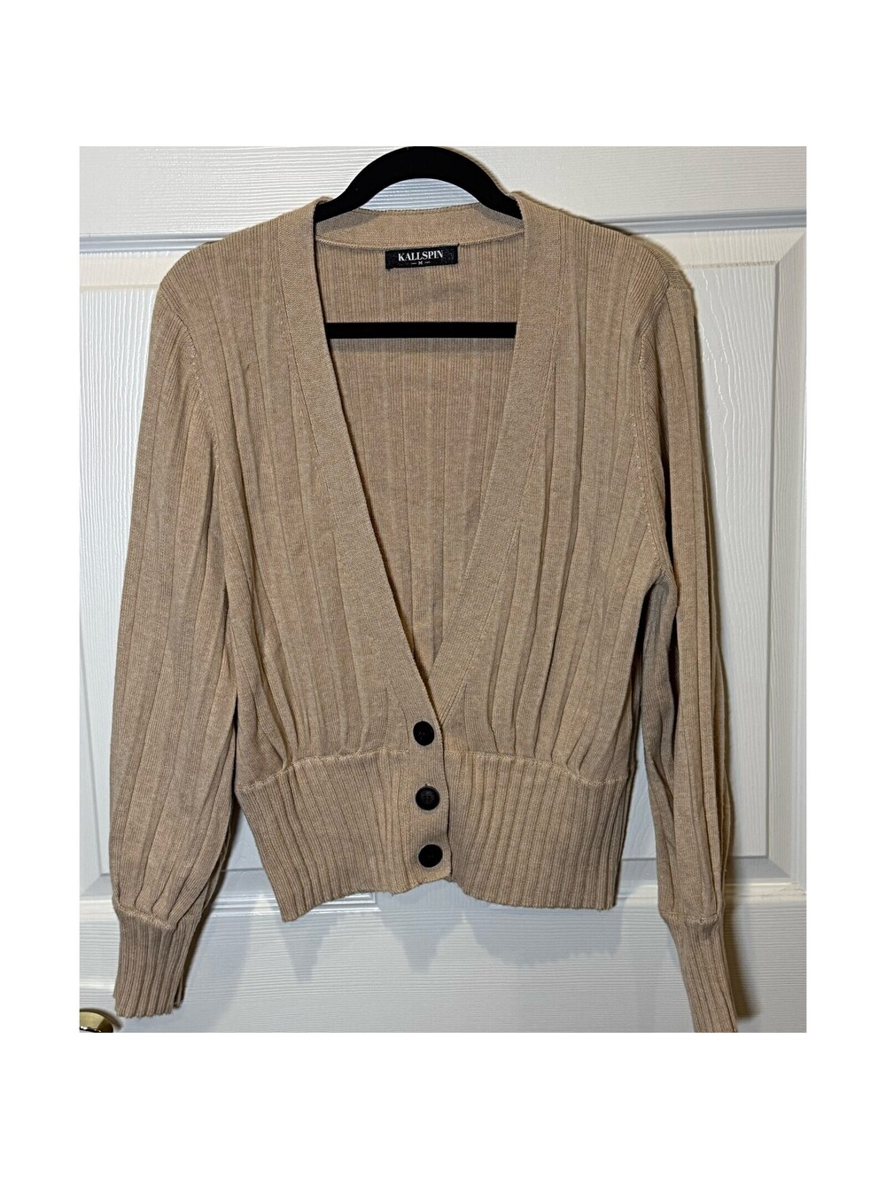 Ribbed button front cardigan